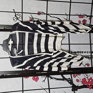 Anthropologie Moth Shrug Blue White Striped Medium‎